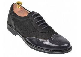 Marimea 43,  44 Pantofi barbati eleganti din piele naturala, Gri inchis, L870LVG